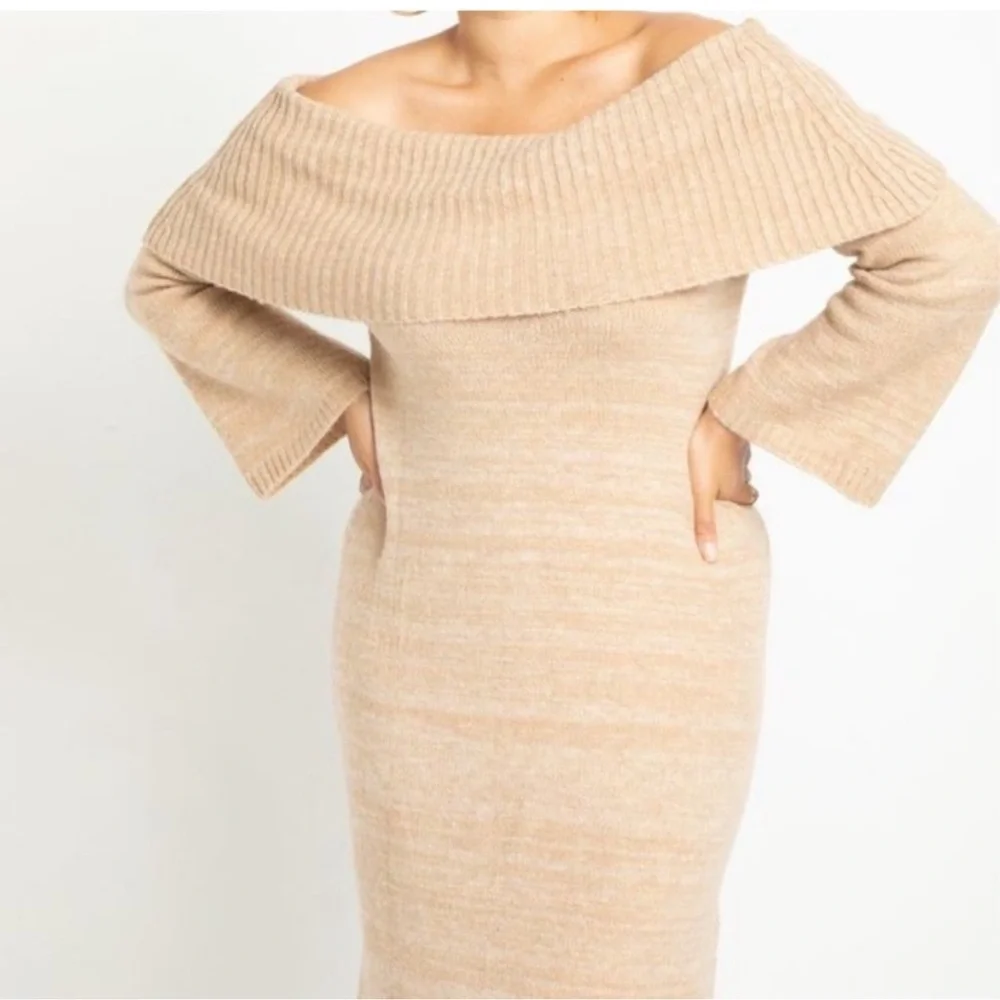 ELOQUII Off The Shoulder Flare Sleeve Sweater Dress 18 20 NWT